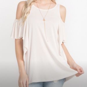Ivory White Cold Shoulder Blouse Modal fabric